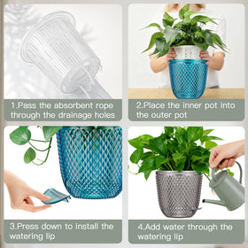 QCQHDU Klein Blue self-watering pots adapt to indoor and outdoor use.