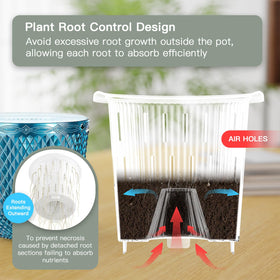 QCQHDU inner and outer pots enable low-maintenance, steady moisture for plants.