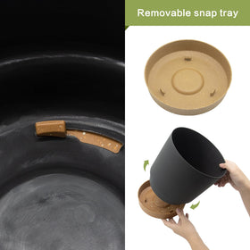 QCQHDU plant pot with saucer tray keeps surfaces clean while watering