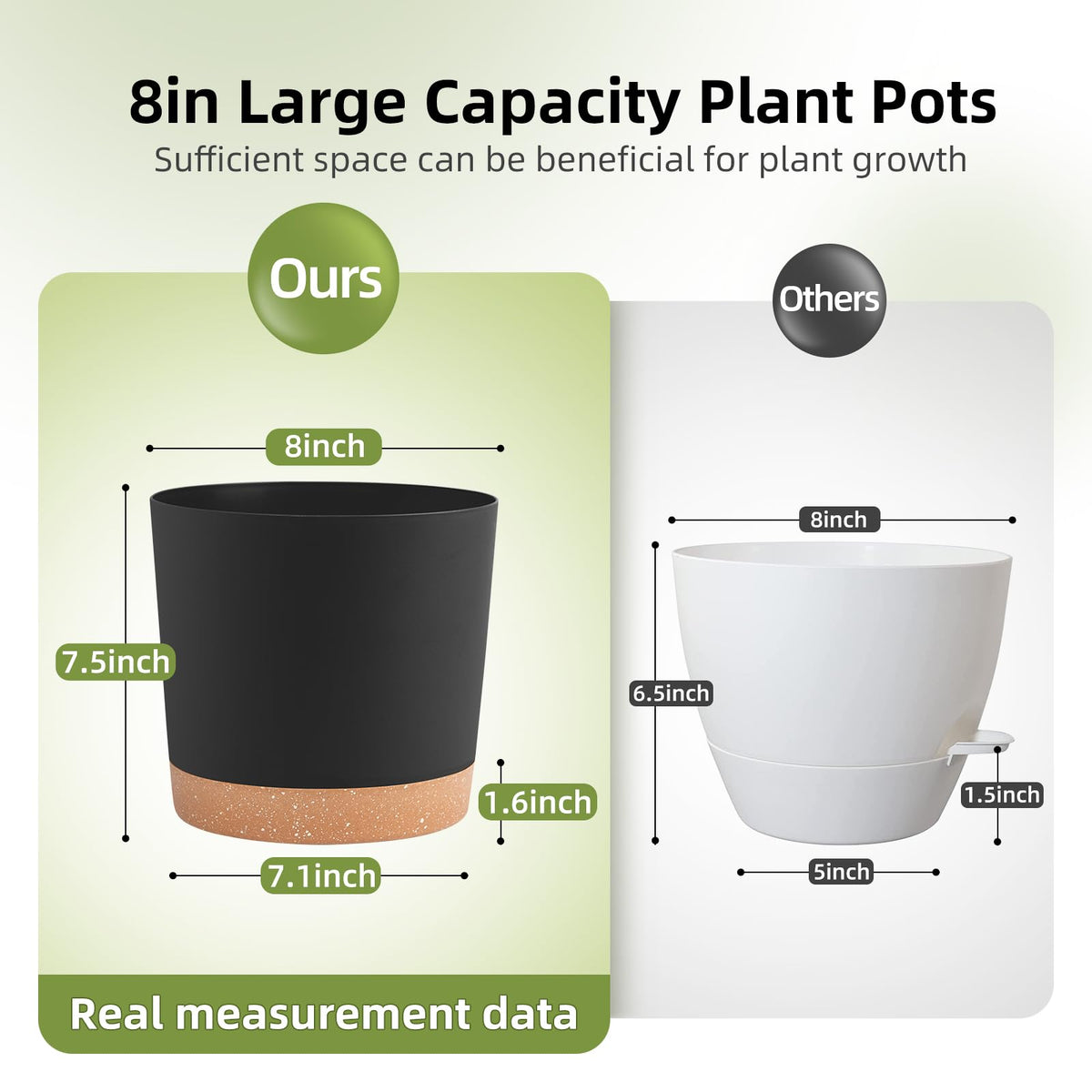 QCQHDU two-pack with drainage holes and saucers prevents overwatering