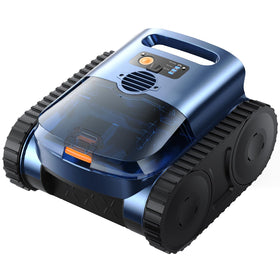 QGeeM cordless inground robotic pool cleaner in action for effortless cleaning
