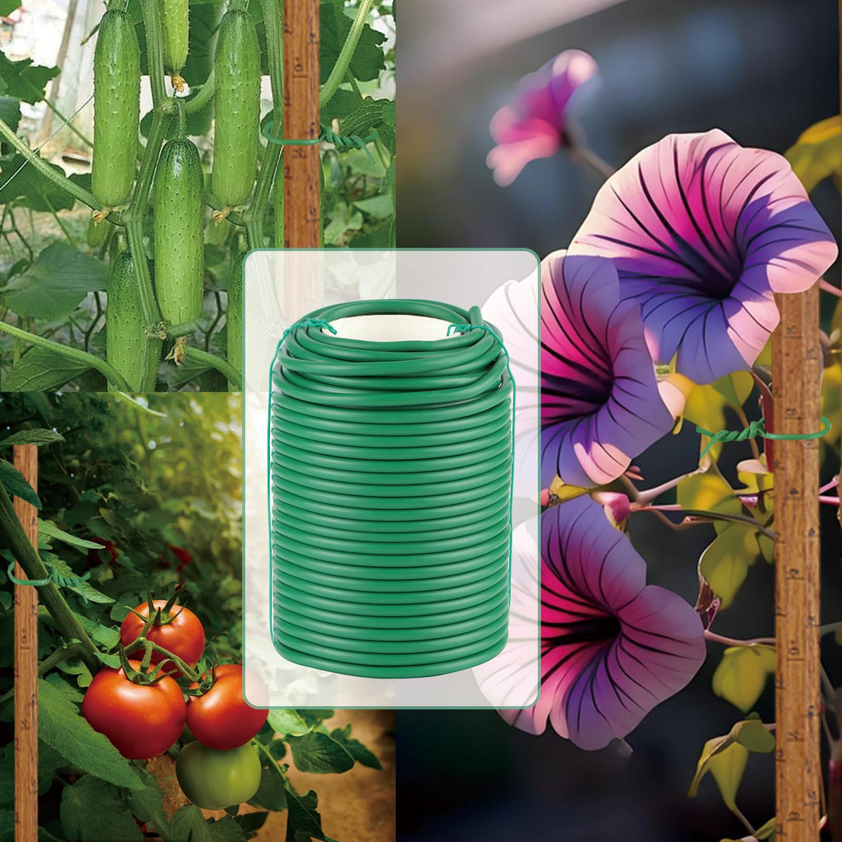 QenFree DIY-friendly ties help create tidy garden supports for projects.