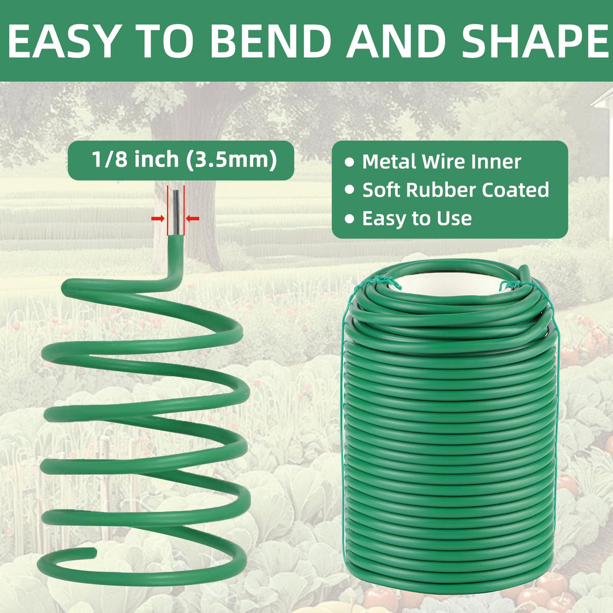 QenFree garden wire with a 3.5mm core provides strong, gentle support for vines.
