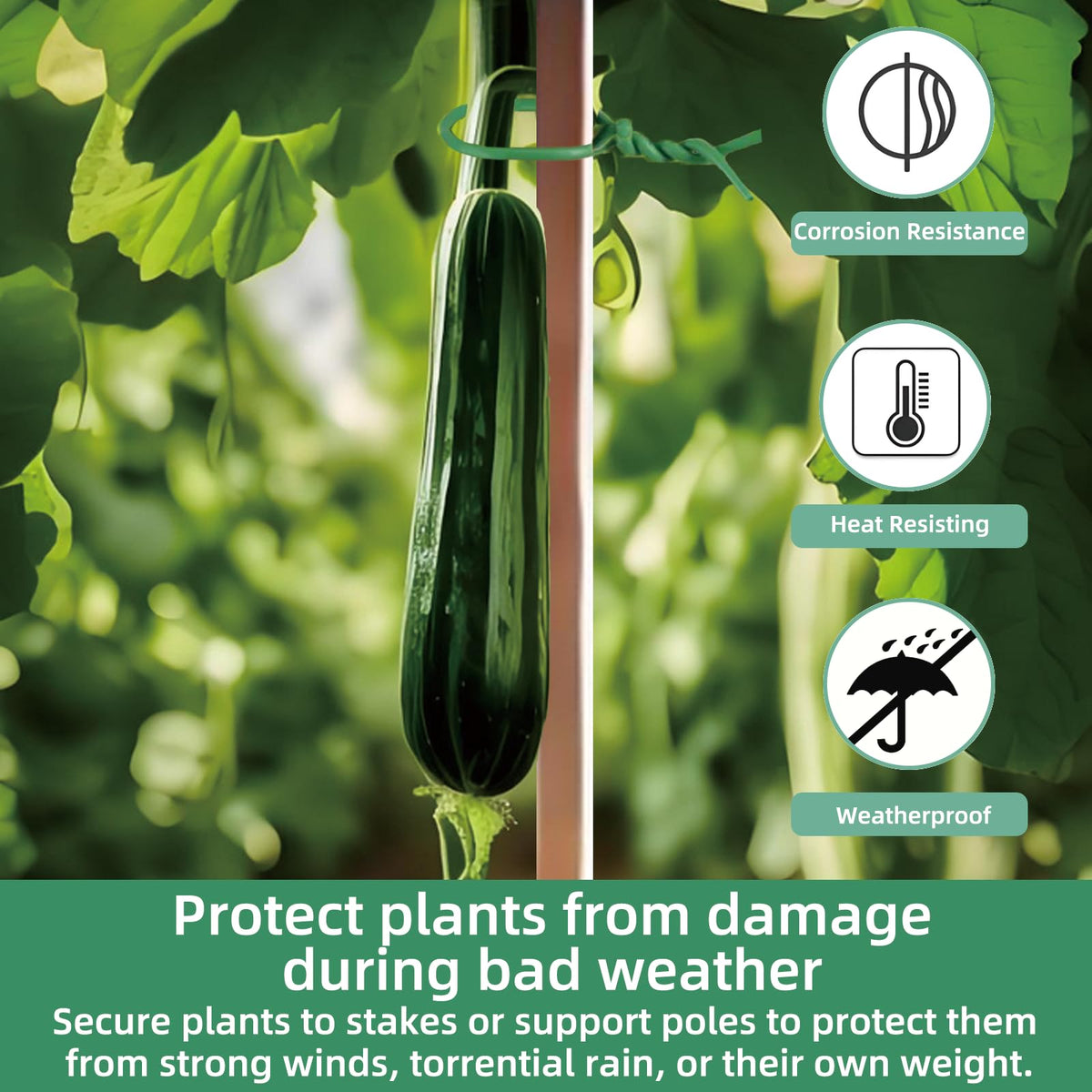QenFree easy-cut garden ties let you trim to fit your plant setup.