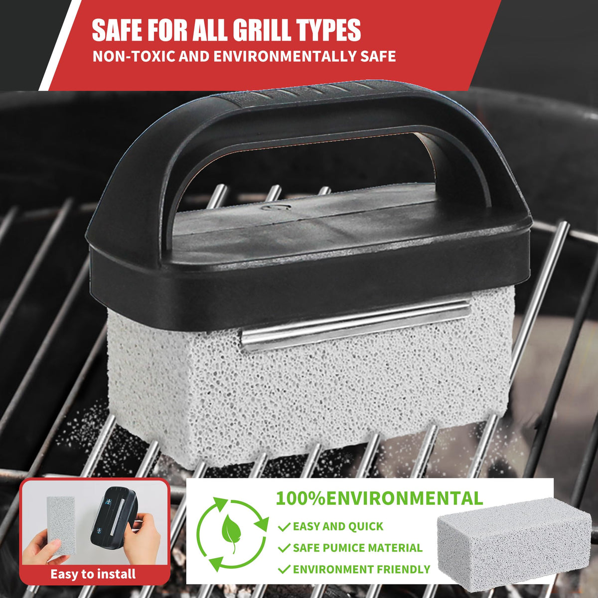 Qetumst upgraded griddle cleaning kit ergonomic-handles for comfortable grip