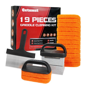 Qetumst upgraded griddle cleaning kit griddle-scraper for quick residue removal