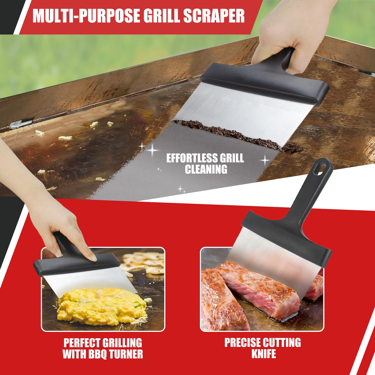 Qetumst upgraded griddle cleaning kit grill-bricks remove stains without scratching surfaces