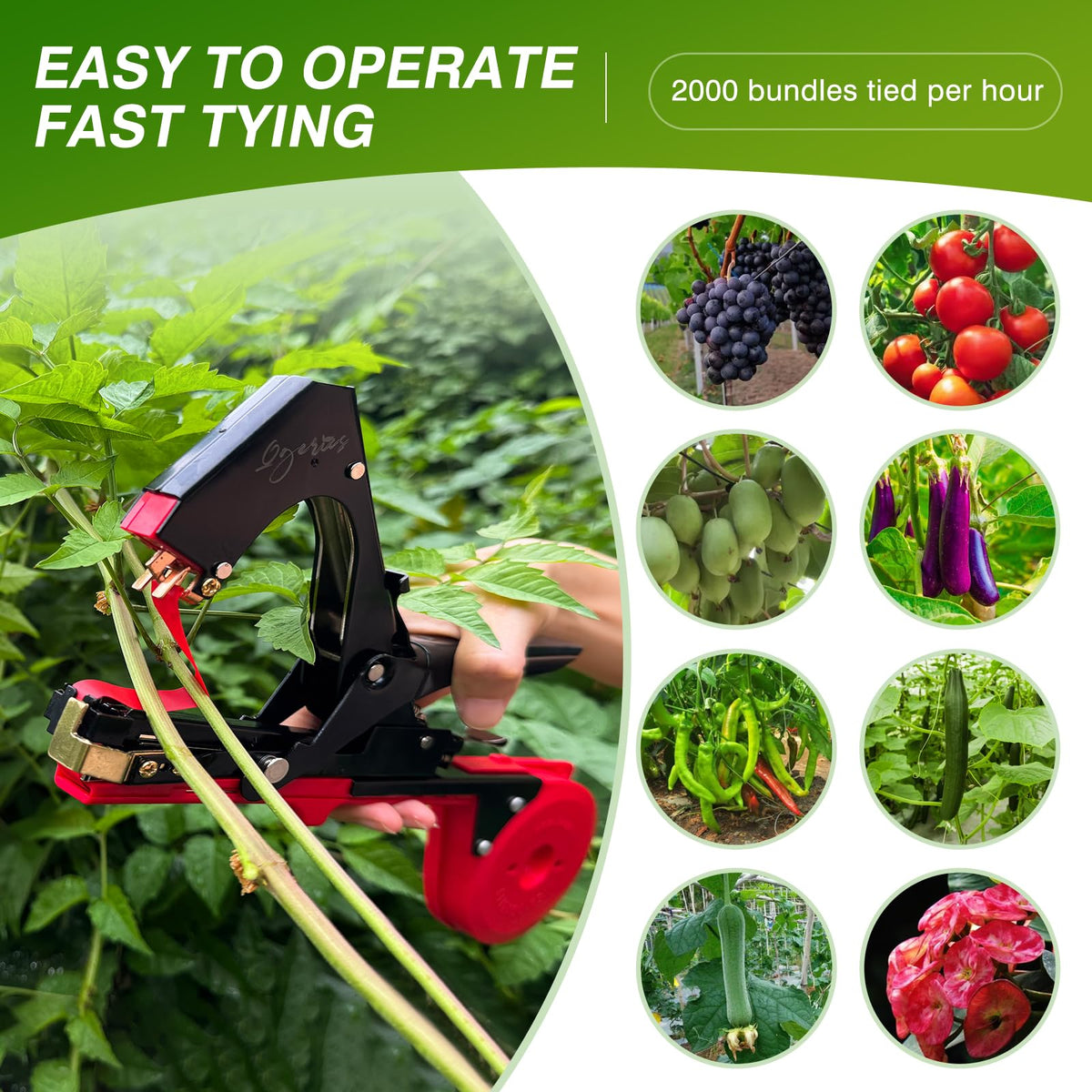 Qgerics ergonomic handle offers a comfortable grip to reduce hand fatigue.