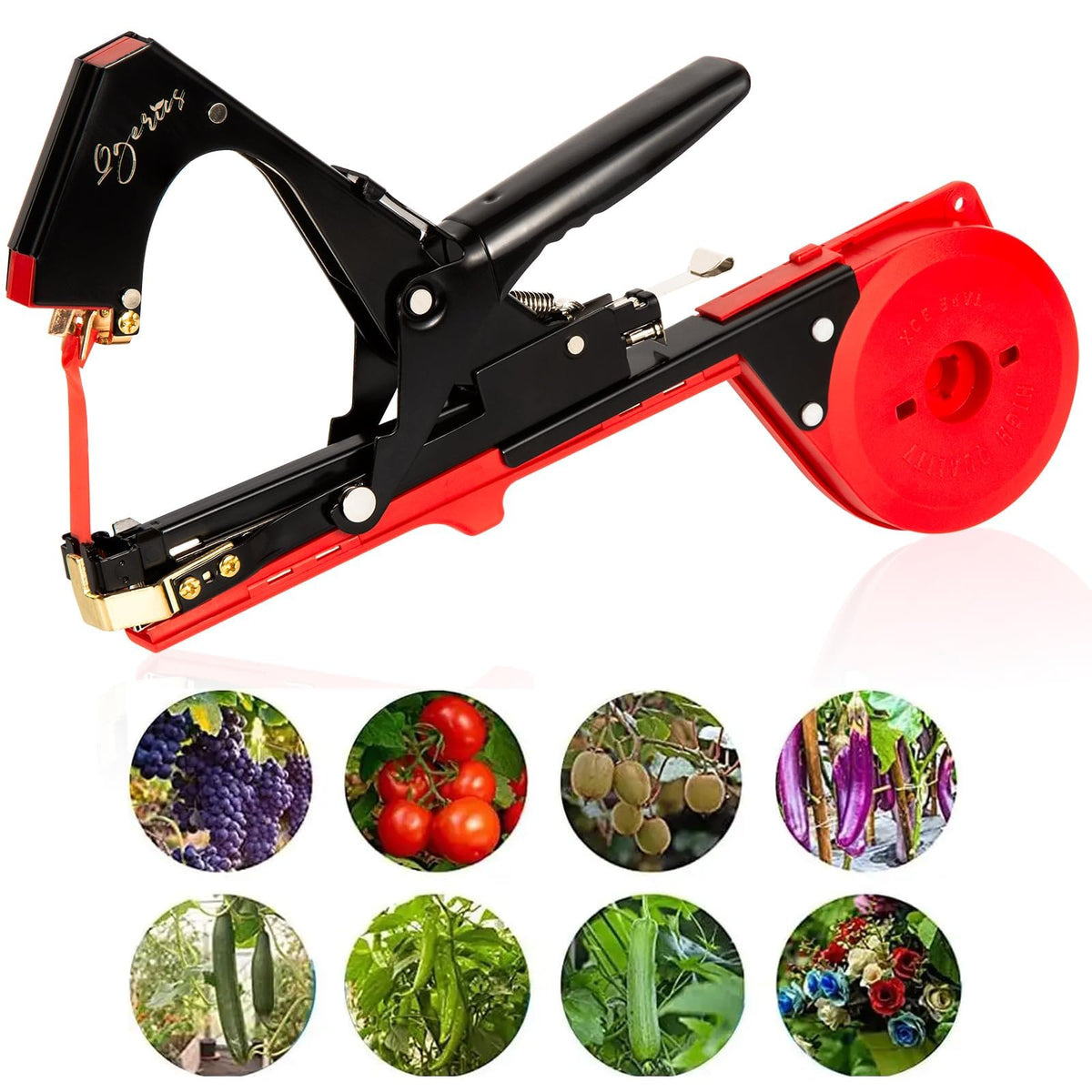 Qgerics garden tool supports tomatoes, peppers, cucumbers and vines neatly.
