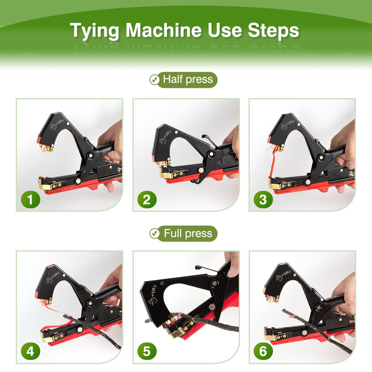 Qgerics box includes staples and tape for quick plant tying projects.