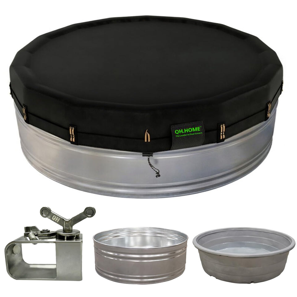 QH.HOME 8ft round stock tank cover ready to install for quick protection.
