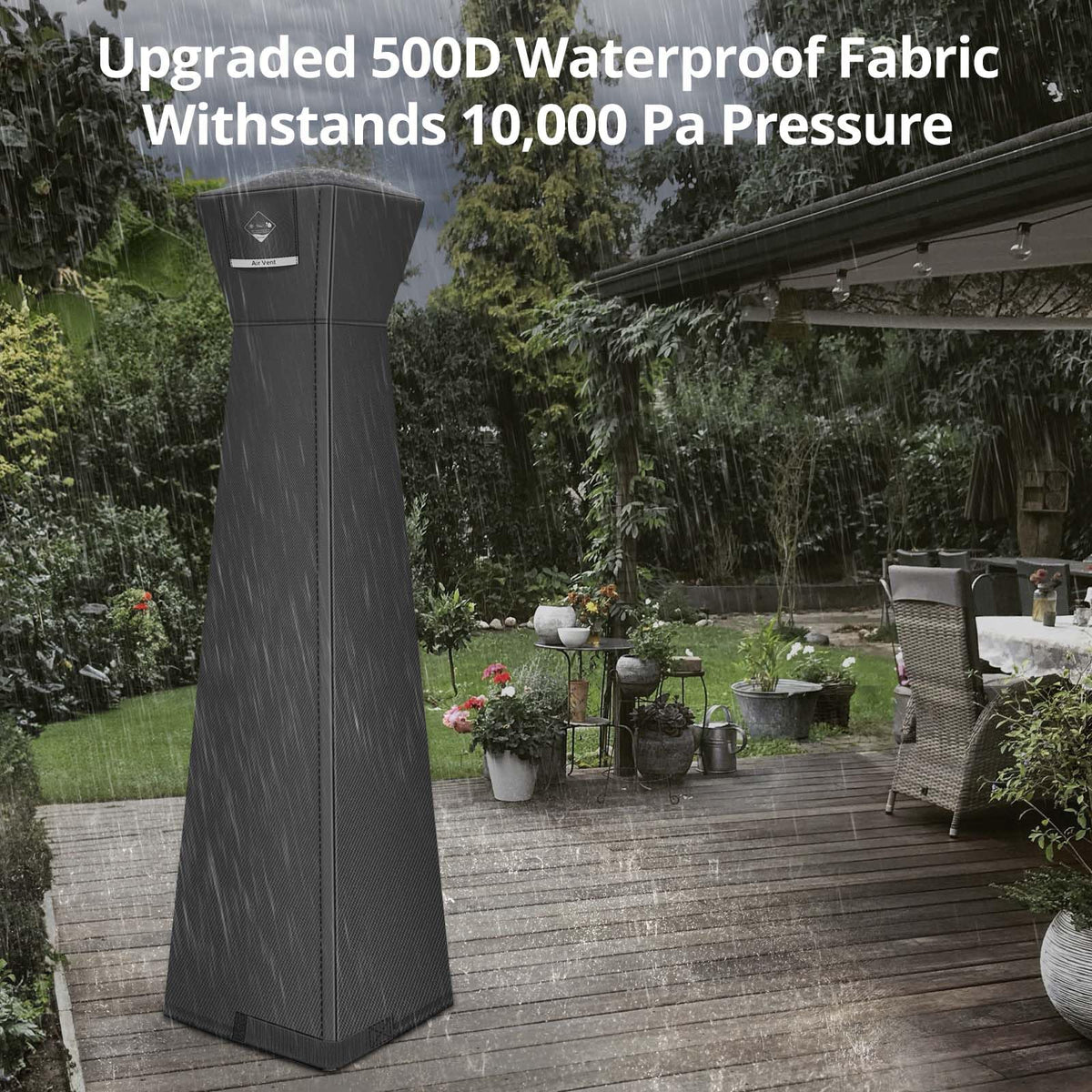 QH.HOME pyramid heater cover UV protection blocks sun damage