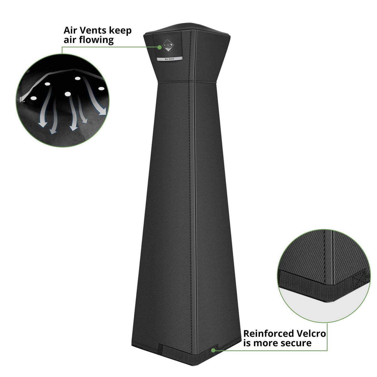 QH.HOME pyramid heater cover waterproof and dustproof for all-weather use