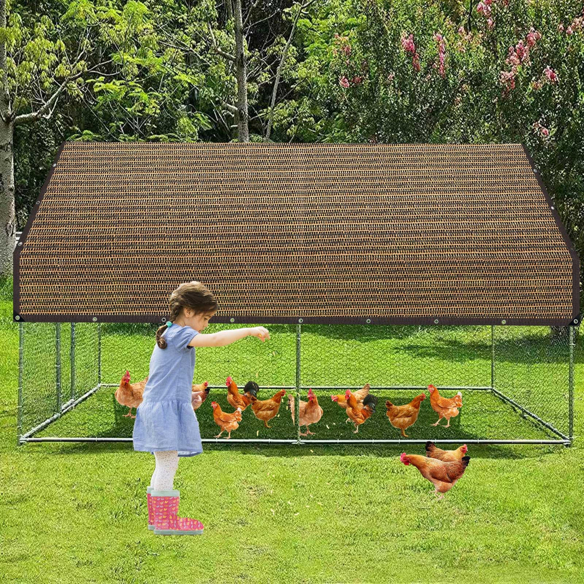 QHAIYYBF shade net for chicken coop blocks sun and moderates temperature.