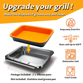 QHAND silicone drip pan dishwasher-safe close-up highlighting easy cleanup
