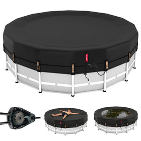 QH.HOME 10ft round pool cover edge-fit for a snug seal and secure coverage