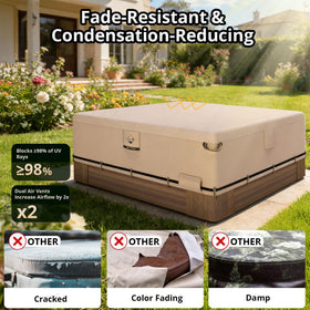 QH.HOME 600D polyester fabric resists fading and endures sun exposure.