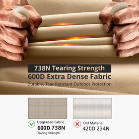 QH.HOME 738N max tension fabric close-up showing 600D durability.