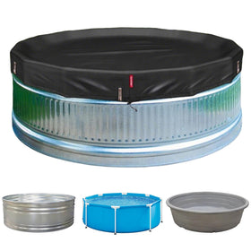QH.HOME 8ft round pool cover with drawstring for a snug, windproof fit.