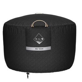 QH.HOME 36-inch round fire pit cover on a pit protects from rain and sun