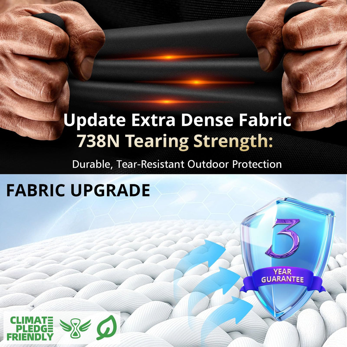 QH.HOME drawstring wind-secure cover for quick, secure placement on windy days.