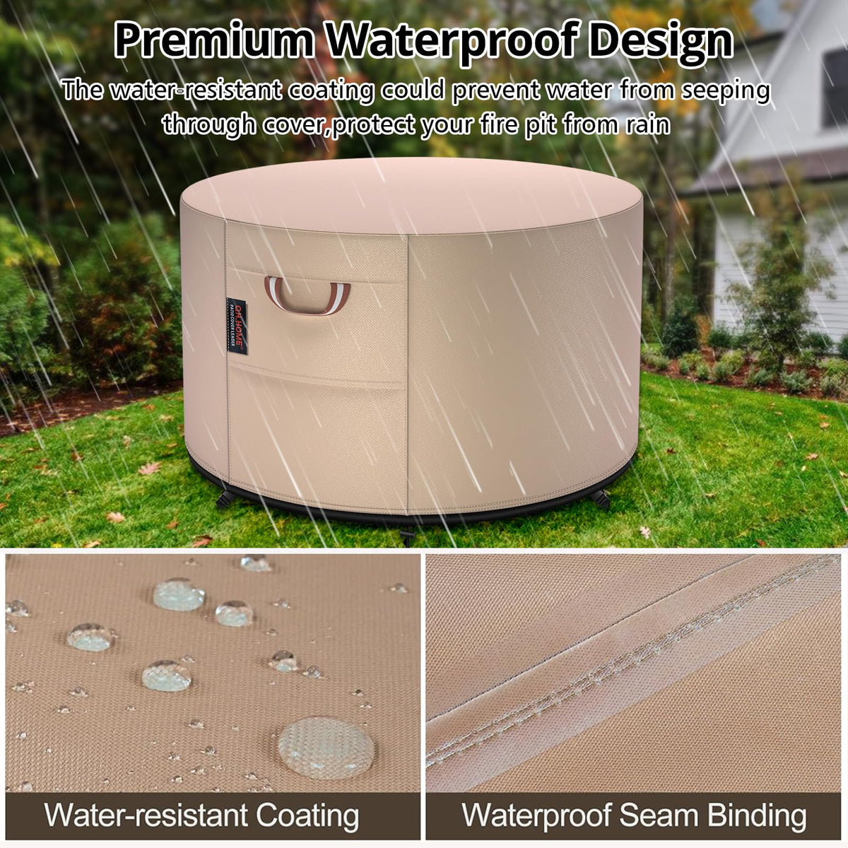 QH.HOME waterproof vinyl with PVC coating keeps pits dry after rain