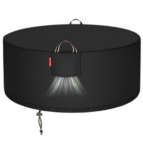 QH.HOME round 44-inch fire pit cover in 900D fabric protecting against wear