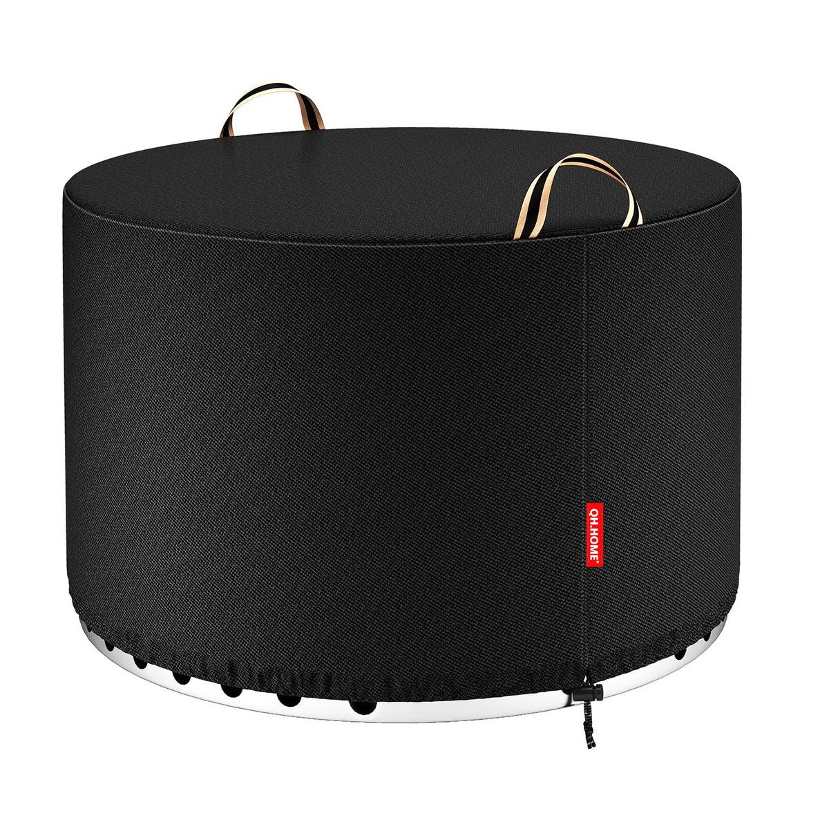 QH.HOME round fire pit cover fitting Yukon 27–29 inch pits, 30 inch diameter, protects from weather
