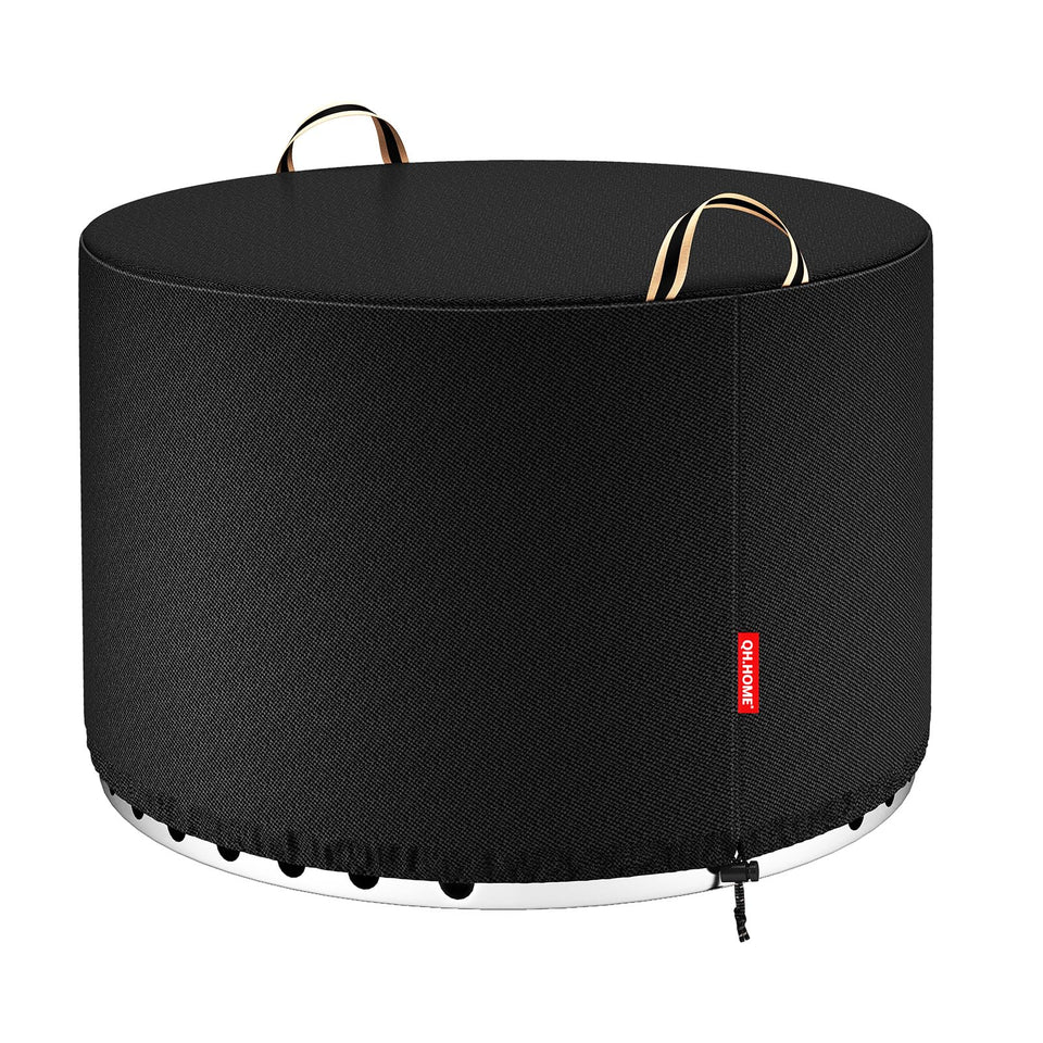 QH.HOME round fire pit cover fitting Yukon 27–29 inch pits, 30 inch diameter, protects from weather