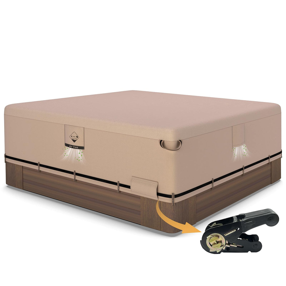 QH.HOME IP65 waterproof hot tub cover protects against rain and leaks.