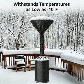 QH.HOME easy-install patio heater cover with full-length zipper.