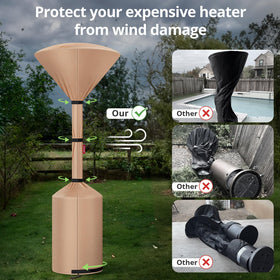 QH.HOME patio heater cover with wind-resistant design keeps your heater secure.