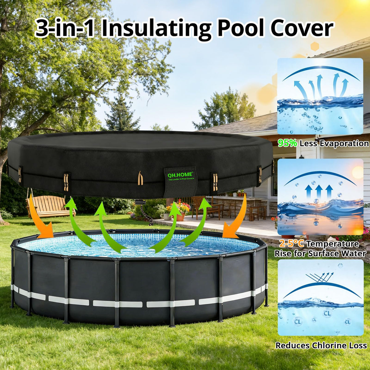 QH.HOME solar heating supports comfortable water temperature and evaporation reduction.