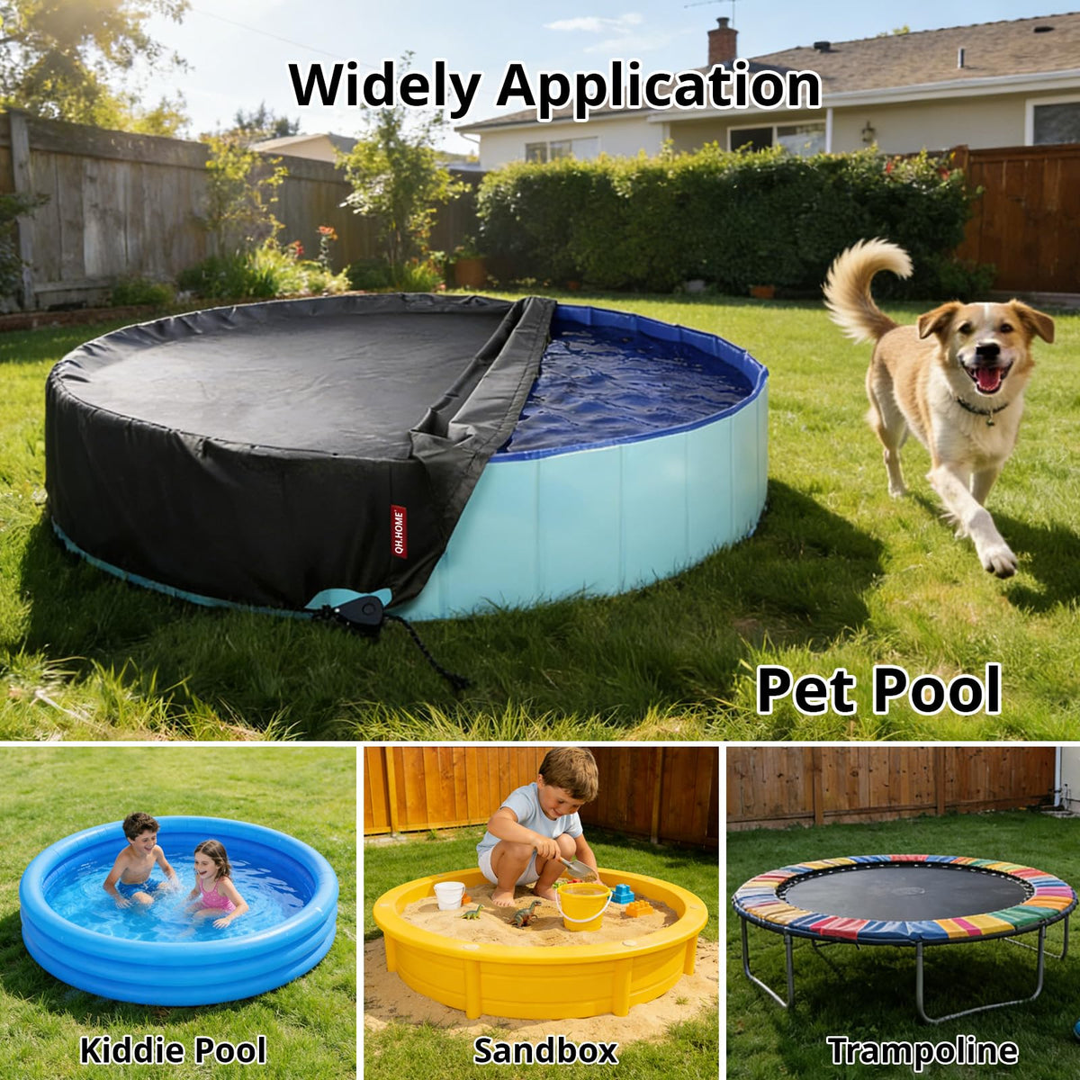 QH.HOME universal-fit cover suits most 63-64 inch pools