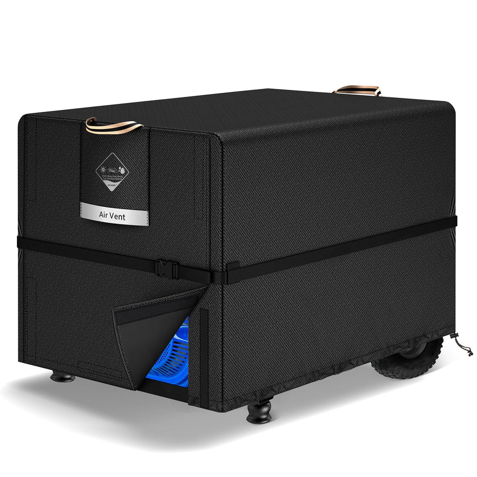 QH.HOME waterproof generator cover protects a 30x30x26-inch unit from rain and dust.