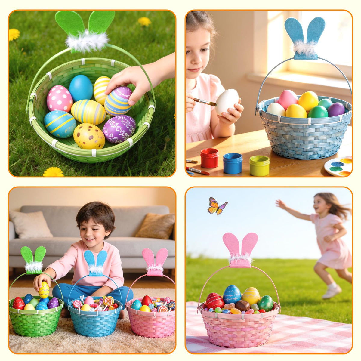 QHou Easter candy storage basket suitable for small treats and prizes.