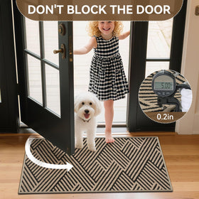 QiCaiJia door mat's low-profile thickness fits under doors smoothly.