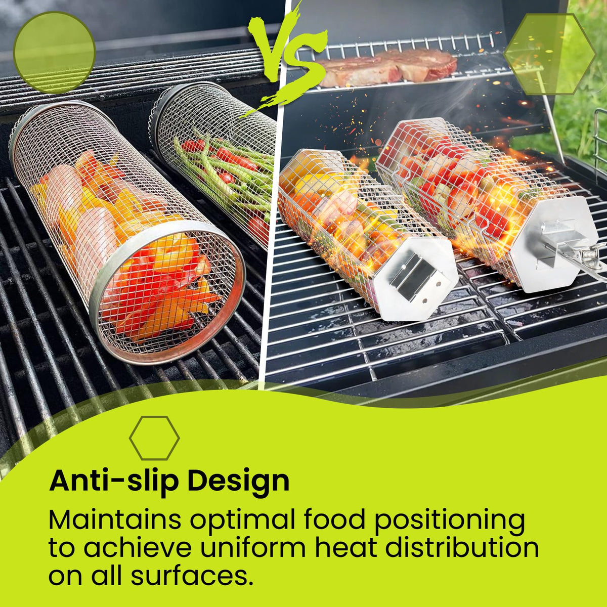 QIAN POWER 304 stainless steel basket resists rust for durable outdoor use