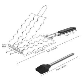 Qian Power clamping grill hold secures food during flipping for consistent results