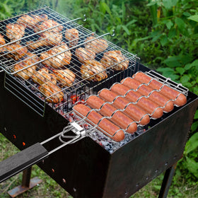 Qian Power compact grill basket saves space and fits small grills