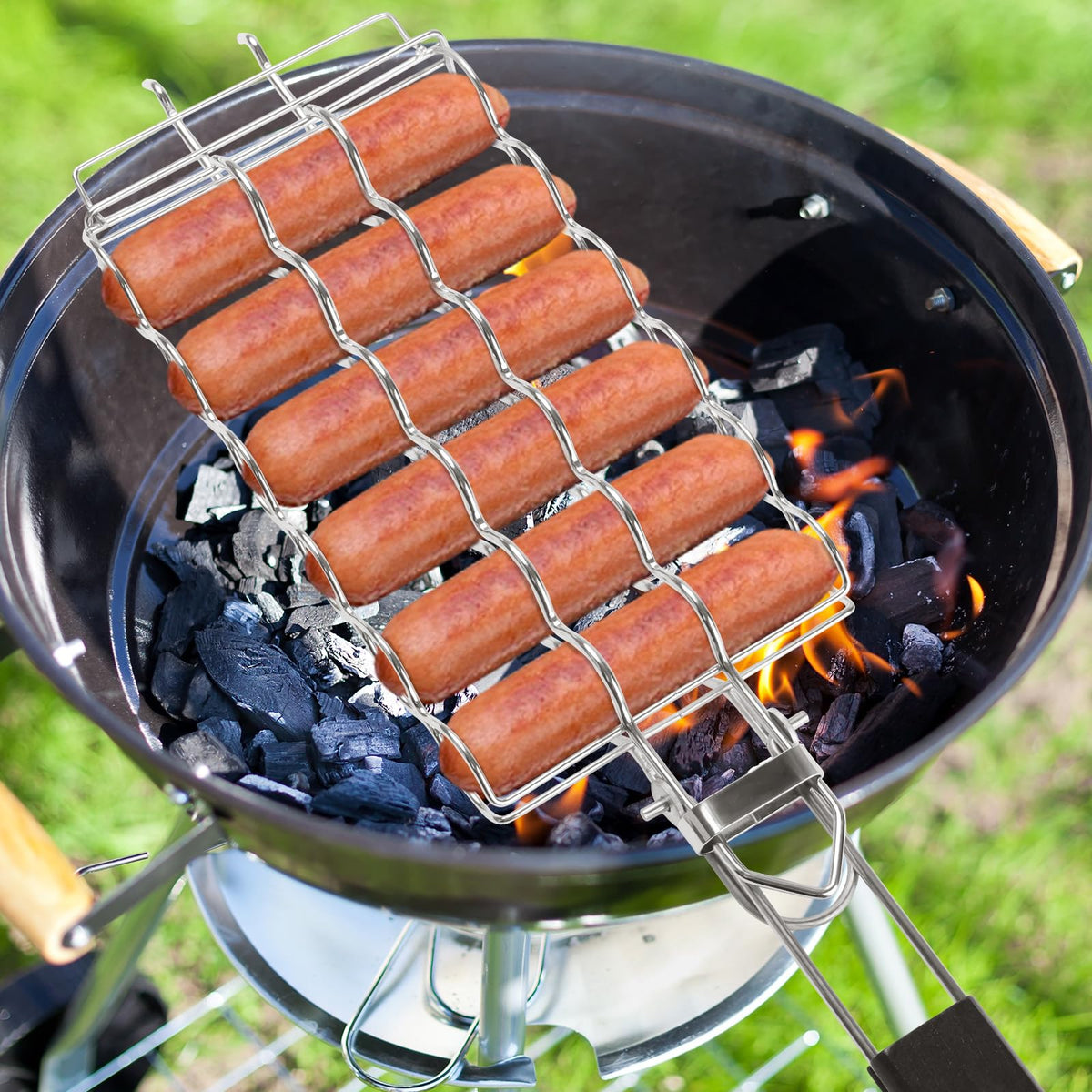 Qian Power removable wooden handle stays cool for safe, comfortable grilling