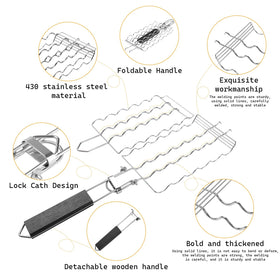 Qian Power stainless-steel grill mesh for versatile grilling on meats and vegetables