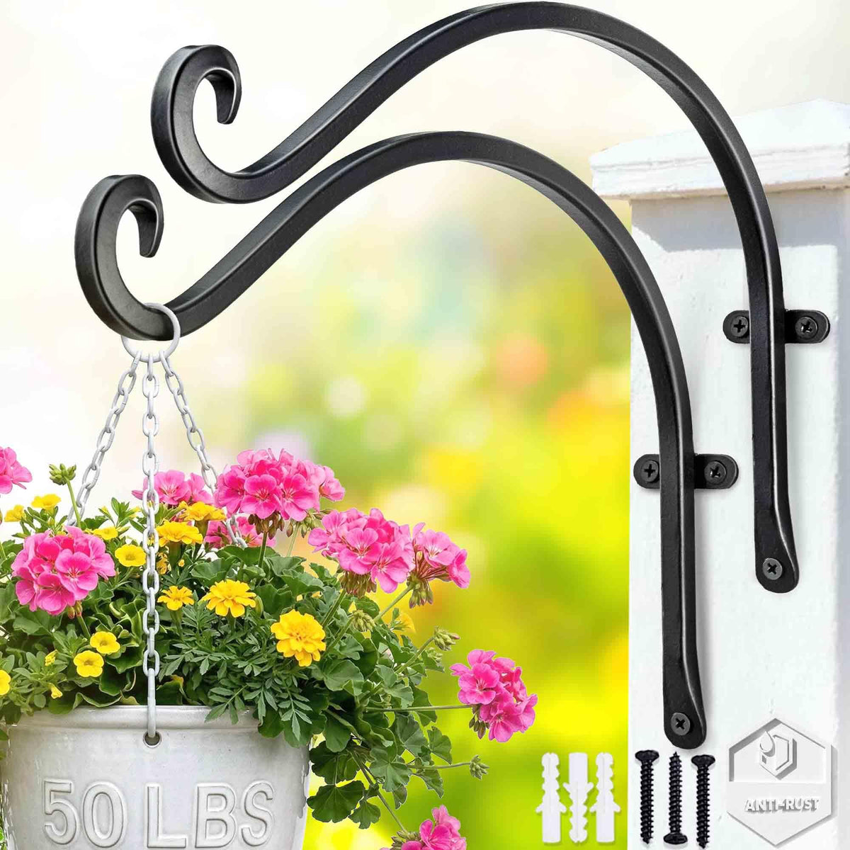 Qiang Ni outdoor bird feeder hook holds a feeder securely on a wall