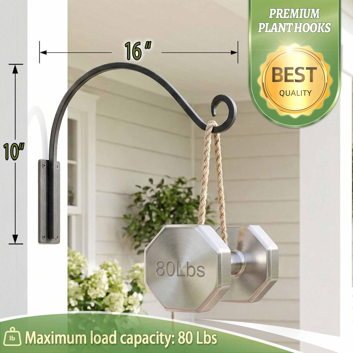 Qiang Ni plant hanger used to hold a bird feeder outdoors.