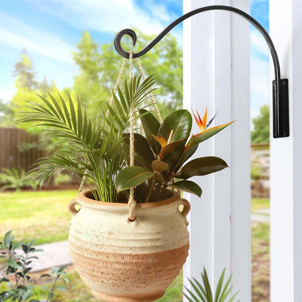 Qiang Ni outdoor plant hanger two-pack brackets ready to support up to 80 lbs.