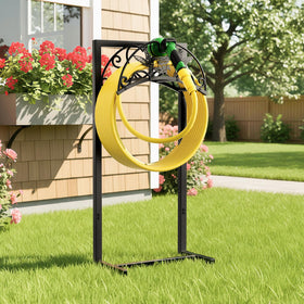 Qiaogreen hose holder with anti-rust coating for long outdoor life.