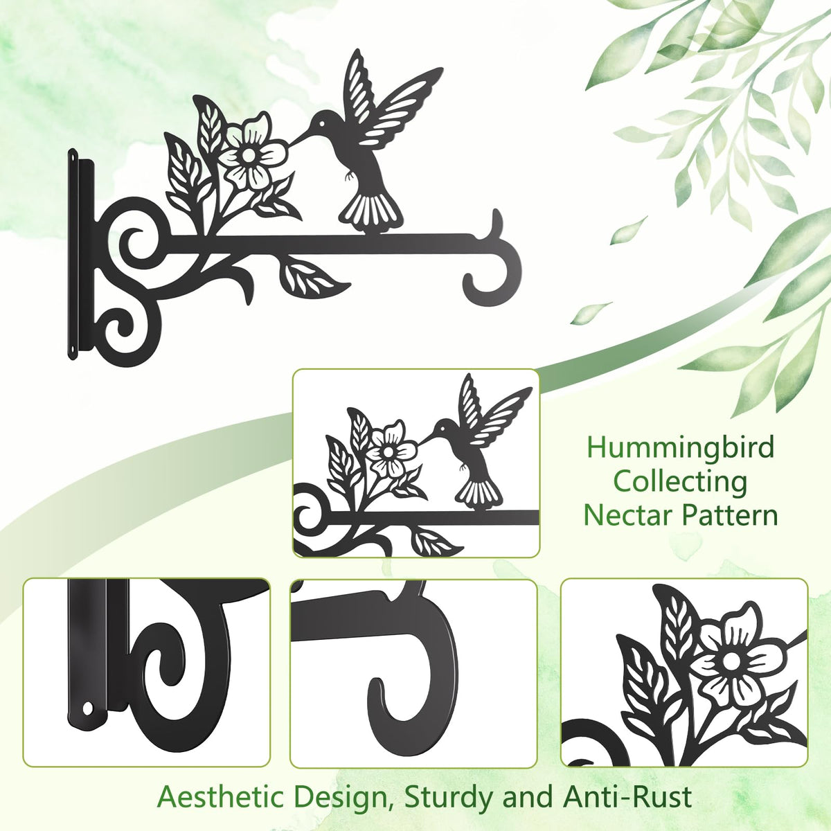 Qiaogreen 2-pack bracket set enhances patios, decks, and windowsills with style.