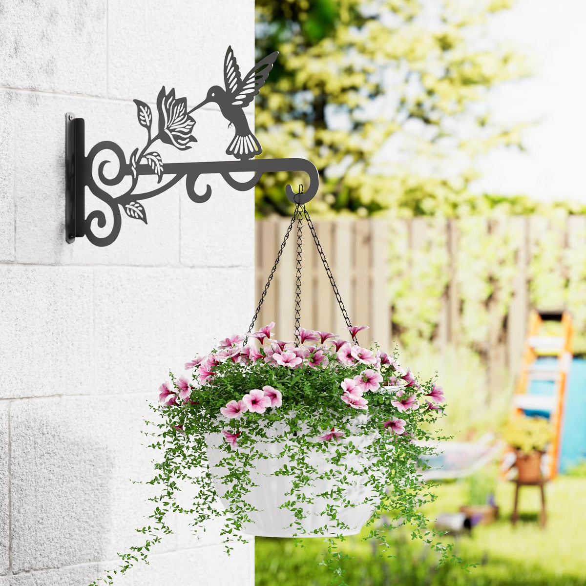 Qiaogreen metal plant hanger 10-inch for indoor or outdoor use.