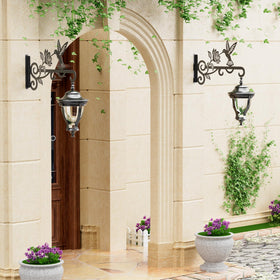 Qiaogreen wrought iron bracket adds rust-resistant outdoor durability.
