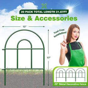 QIAOKAIYAN 20-panel fence set shown as a flexible border for garden separation.